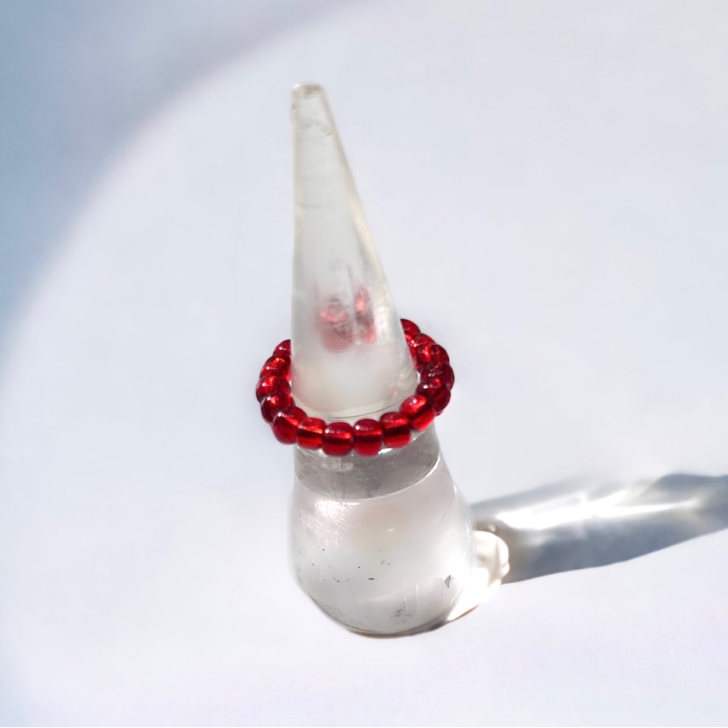 Red Beaded Ring